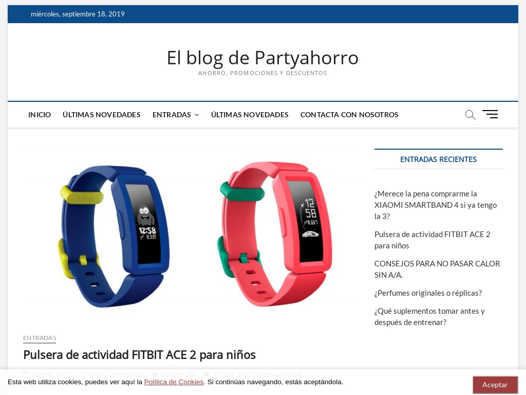 Pulsera de actividad FITBIT ACE 2 para niños -