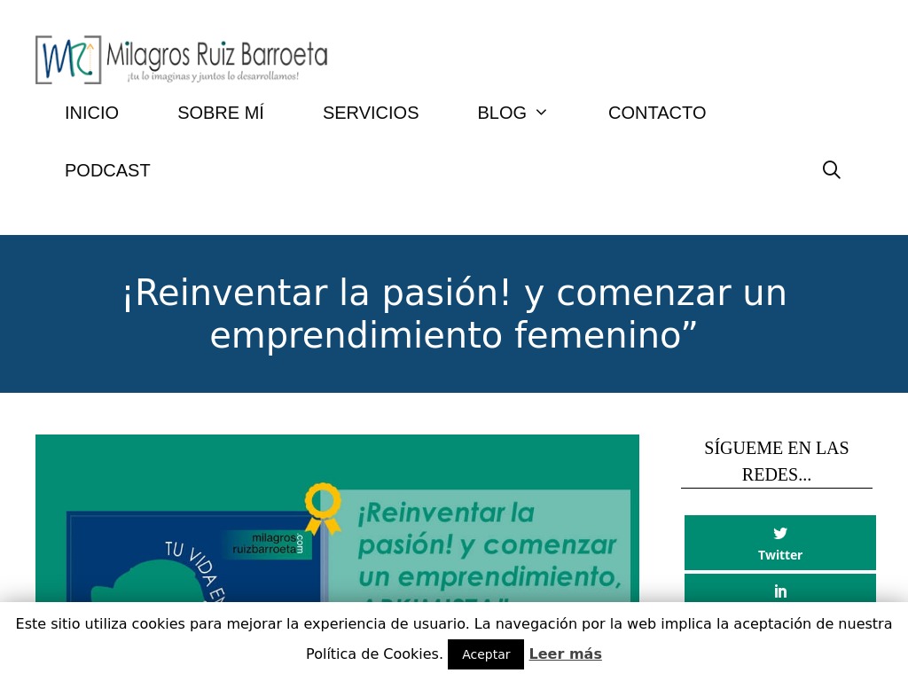 �Reinventar la pasi�n! y comenzar un emprendimiento femenino�