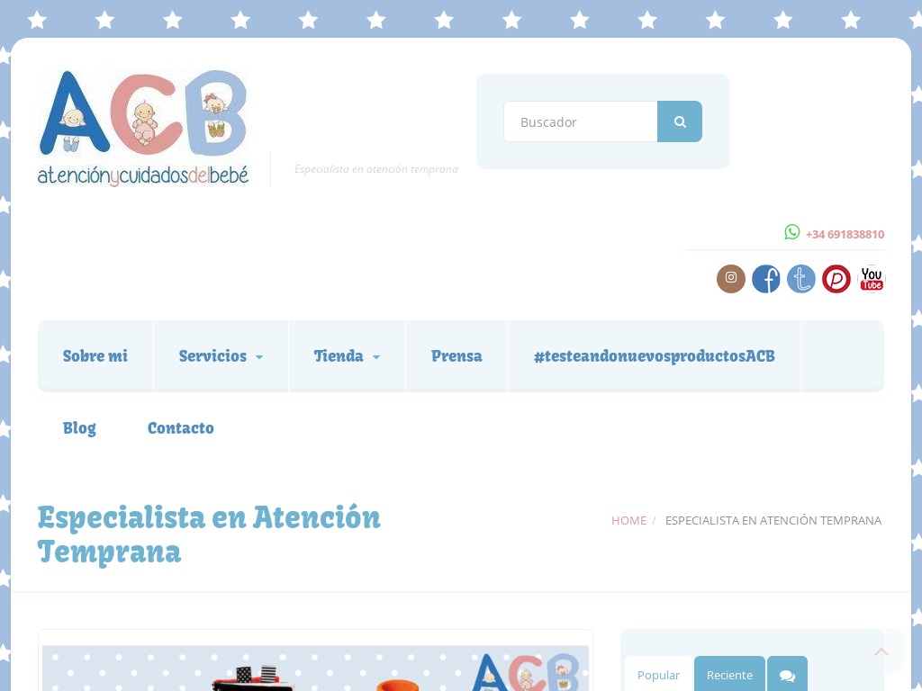 Especialista en atenci�n y estimulaci�n temprana