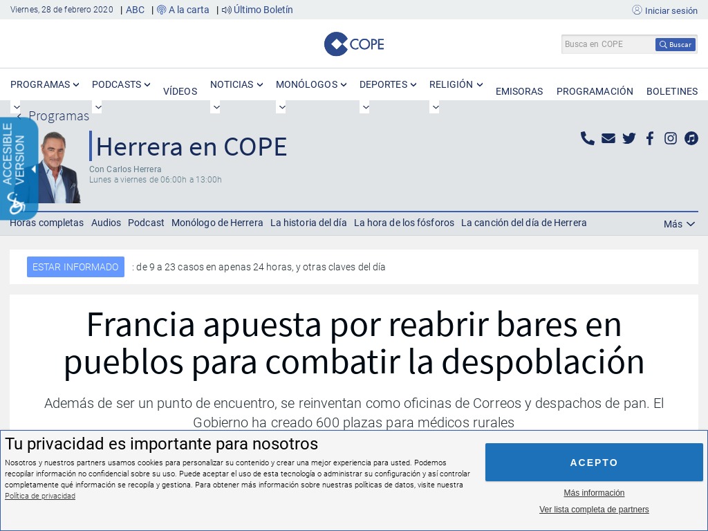 Francia apuesta por reabrir bares en pueblos para combatir la despoblaci�n