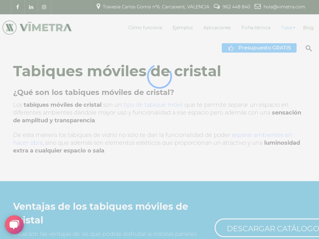 Tabiques m�viles de vidrio - VIMETRA