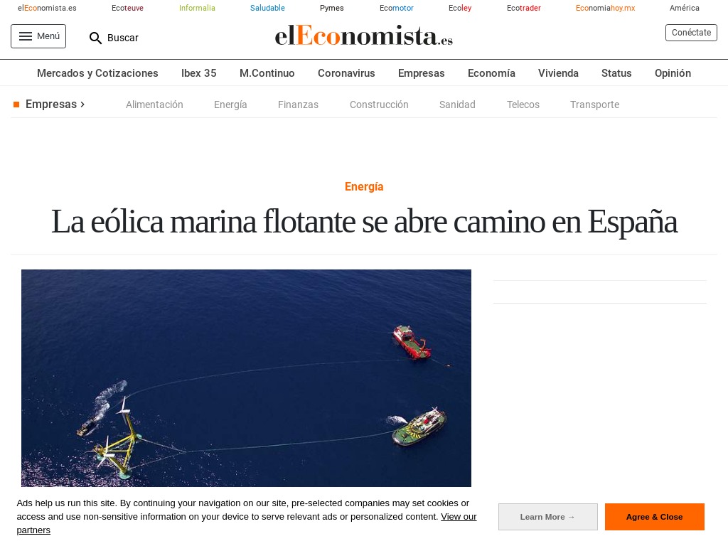 La e�lica marina flotante se abre camino en Espa�a
