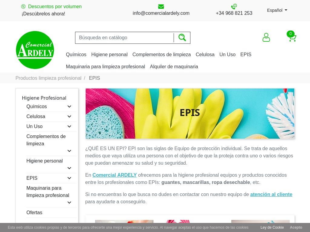 EPIS para profesionales de la limpieza y la desinfecci�n.