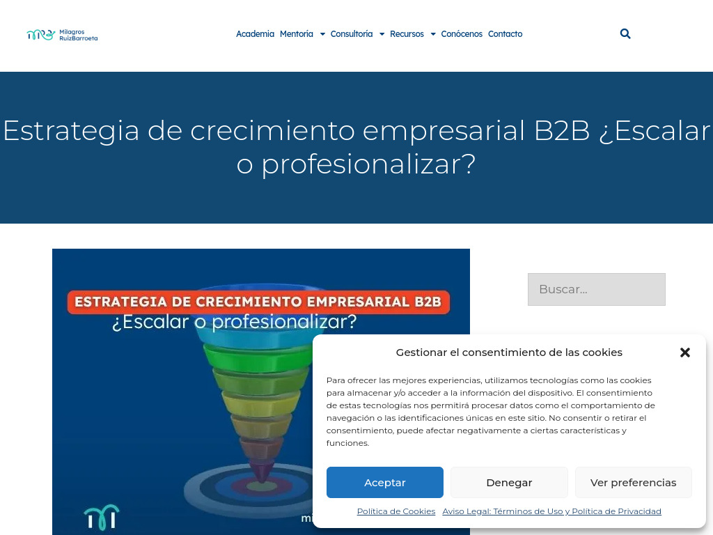 Estrategia de crecimiento empresarial B2B �Escalar o profesionalizar? - Milagros Ruiz Barroeta - Consultora estrat�gica ? Mentora
