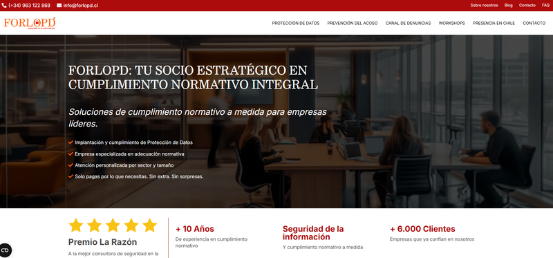 FORLOPD CHILE: SOCIO ESTRAT�GICO EN CUMPLIMIENTO NORMATIVO INTEGRAL